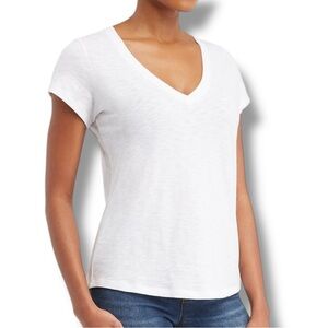 SPANX Pima Cotton V-Neck Tee - White 2X